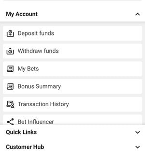 Betway Account Functions