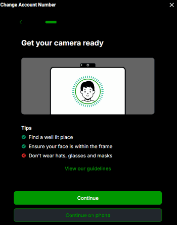 Change Betway Account Scan Your Face