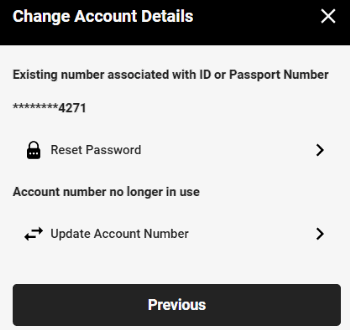 Change Betway Account Number