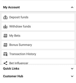 Betway Account Functions